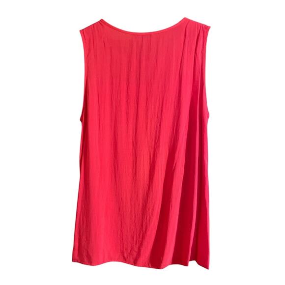 Gap Ruffle Front Tank Top Women's Medium Solid Red Distressed - Picture 2 of 3